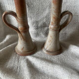 2 Sandstone candlesticks
