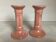 Pair of iridescent pink candlesticks, 1970s