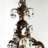 Chandelier with tassels and golden brass