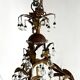 Chandelier with tassels and golden brass