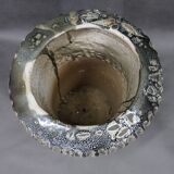 1970s Czechoslovak brutalist ceramic vase, large textured mid-century pottery