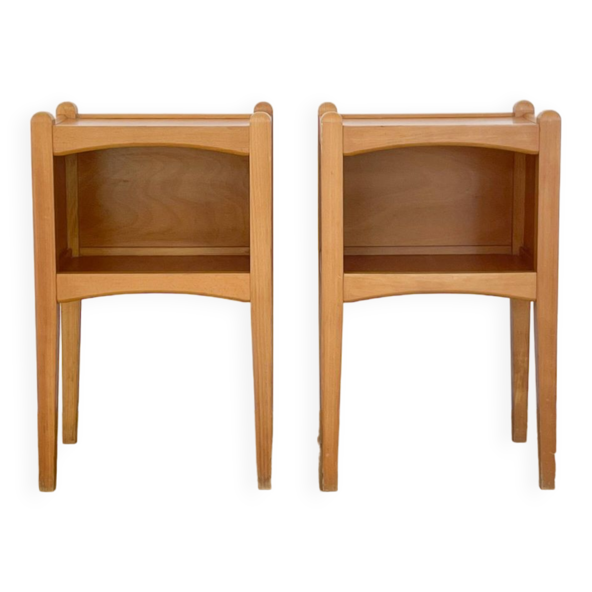 Pair of light wood bedside tables