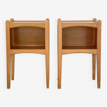 Pair of light wood bedside tables