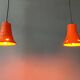 2 retro ceramic orange pendants