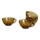 4 vintage amber glass cups