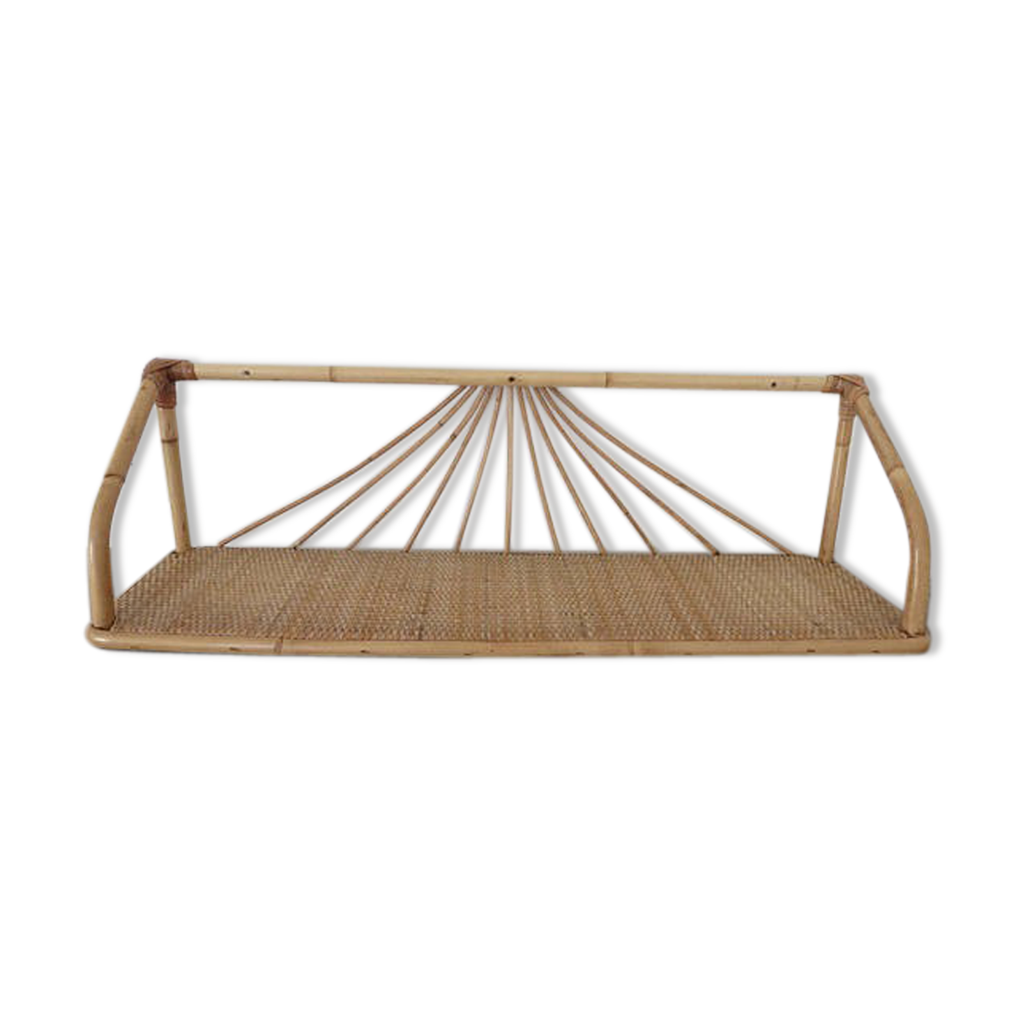 50 - 60's rattan wall shelf