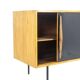 Low ash sideboard with sliding doors. 1960s.