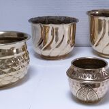 quatre cache-pot laiton vintage