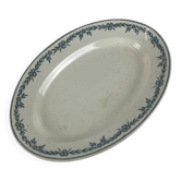 Large oval ironstone dish model "Laurels" by Moulins des Loups - Hamage, 1900