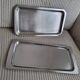 Set of minimalist stainless steel trays - Vintage 70s