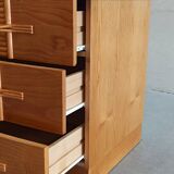 Vintage chest of drawers with bamboo and rattan details