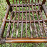 Fauteuil en rotin et bambou vintage