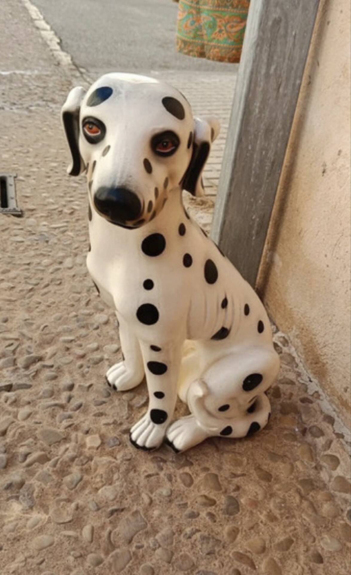 Glazed ceramic statue of a Dalmatian dog – Italy, circa 1970