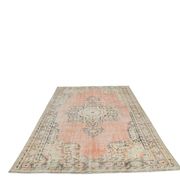 Tapis turc classique vintage saumon et beige, 185 x 291 cm