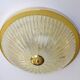 Large vintage ceiling lamp, glass and brass 60s