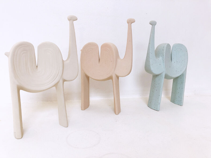 Italian ceramic camel duo, 1970