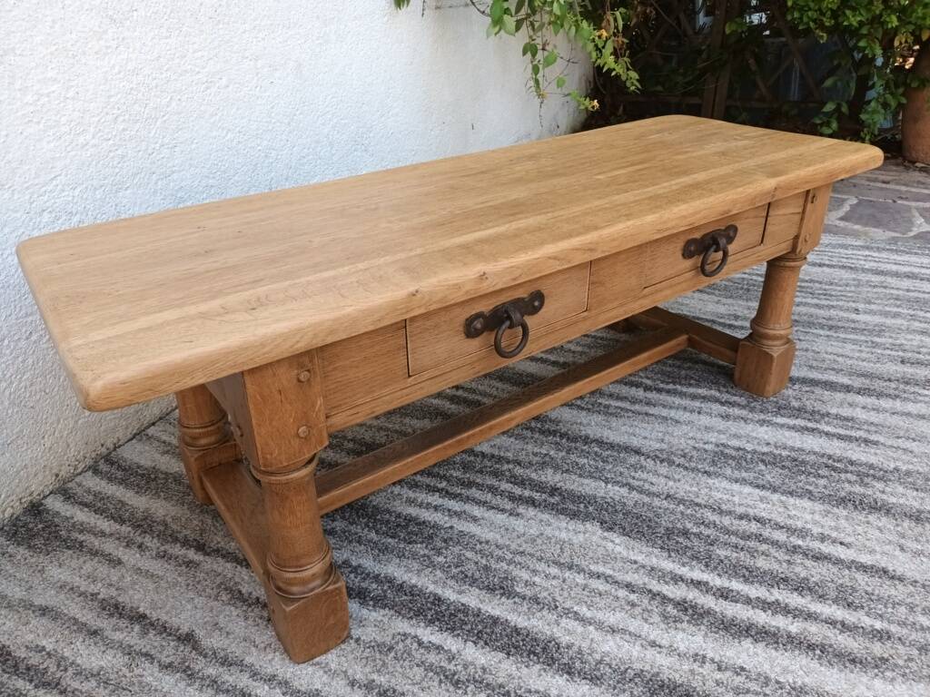 Solid oak farmhouse coffee table