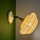 Vintage wall lamp with yellow clichy glass shade and red trim