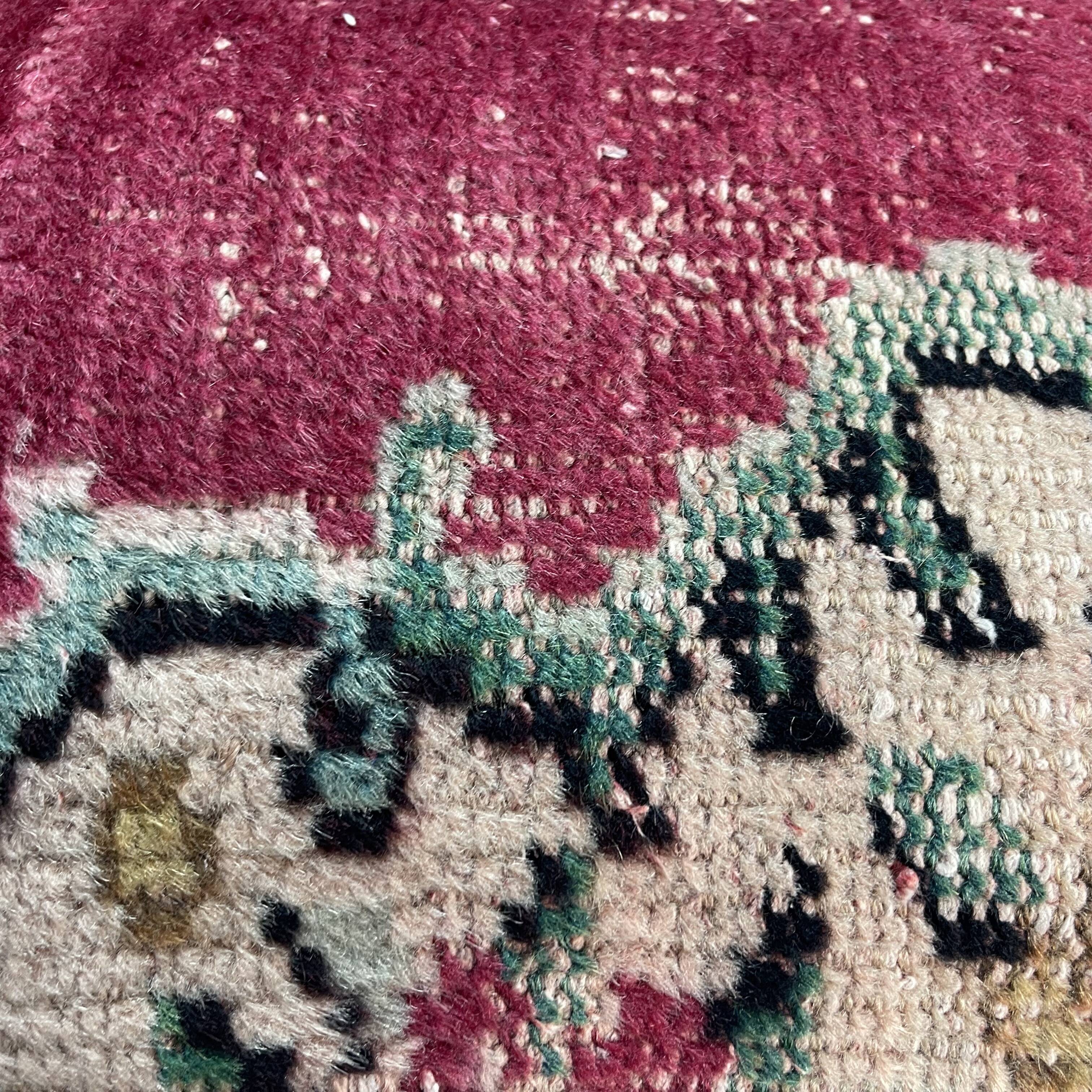 Vintage turkish rug cushion cover, 30 x 50 cm