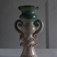 Scalloped ceramic vase candle holder | Latvia | 1970s