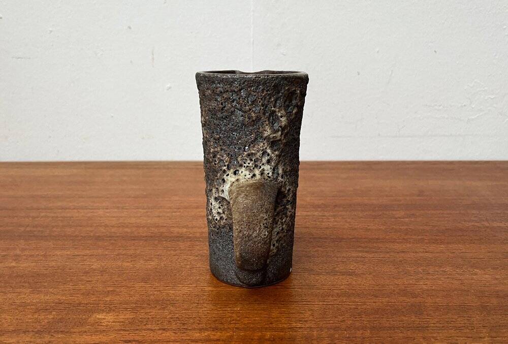 Brutalist Carafe Vase West German in Fat Lava Ceramic from the 1960s by Jopeko