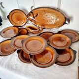 French ceramic dinnerware and plates set sarraguemines 1970s