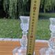 Pair of vintage glass candlesticks – Diamond point style
