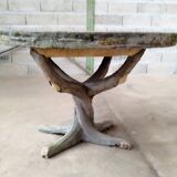 Table de jardin en ciment façon bois