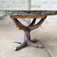 Wood-style cement garden table