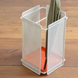 Modernist perforated metal umbrella stand from the 60s/70s