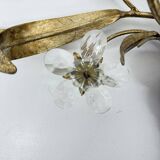 Mid-century design banci style wall lamp sconce crystal flower bouquet