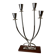 Art deco candlestick in stainless steel and rosewood, 4 flames, Spain, 1970s