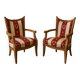 Paire de fauteuils gondole d'enfant de style Empire en merisier