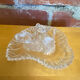 Vintage Heart-Shaped Crystal Dish by D'ARQUES with Swan Decoration #E0