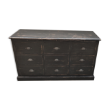 Furniture of trade nine drawers three shelves patina black