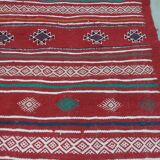 Traditional handmade red carpet 63x95ccm