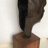Bronze young woman's head