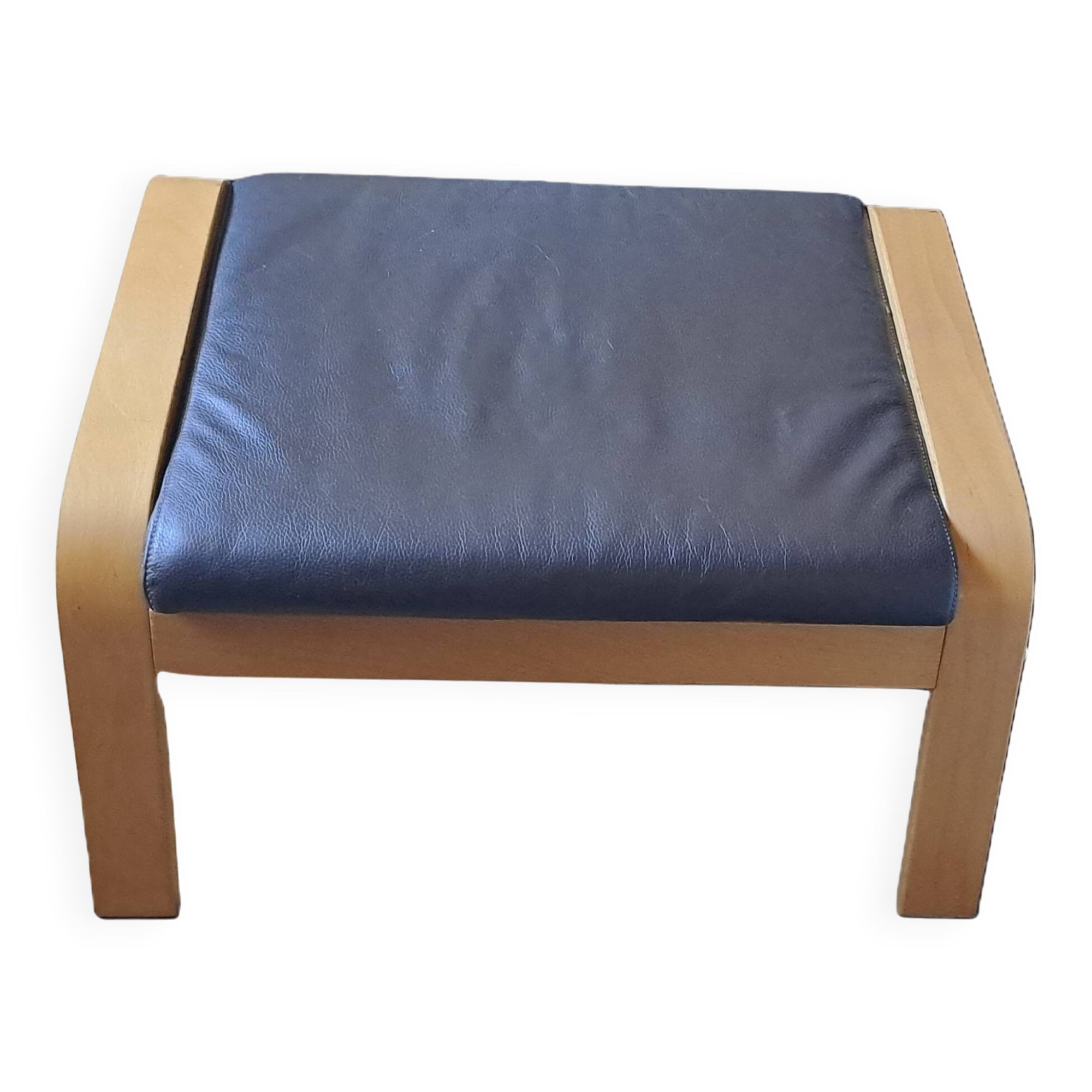 Ikea leather footstool pouf 2000s france scandinavian style knisa model color