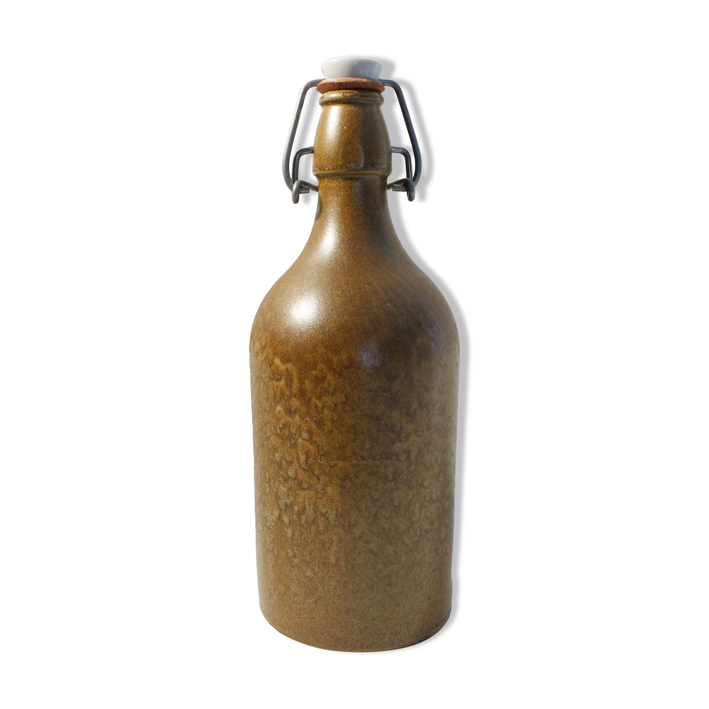 Bottle of vintage German beer MKM in brown stoneware 0.5L