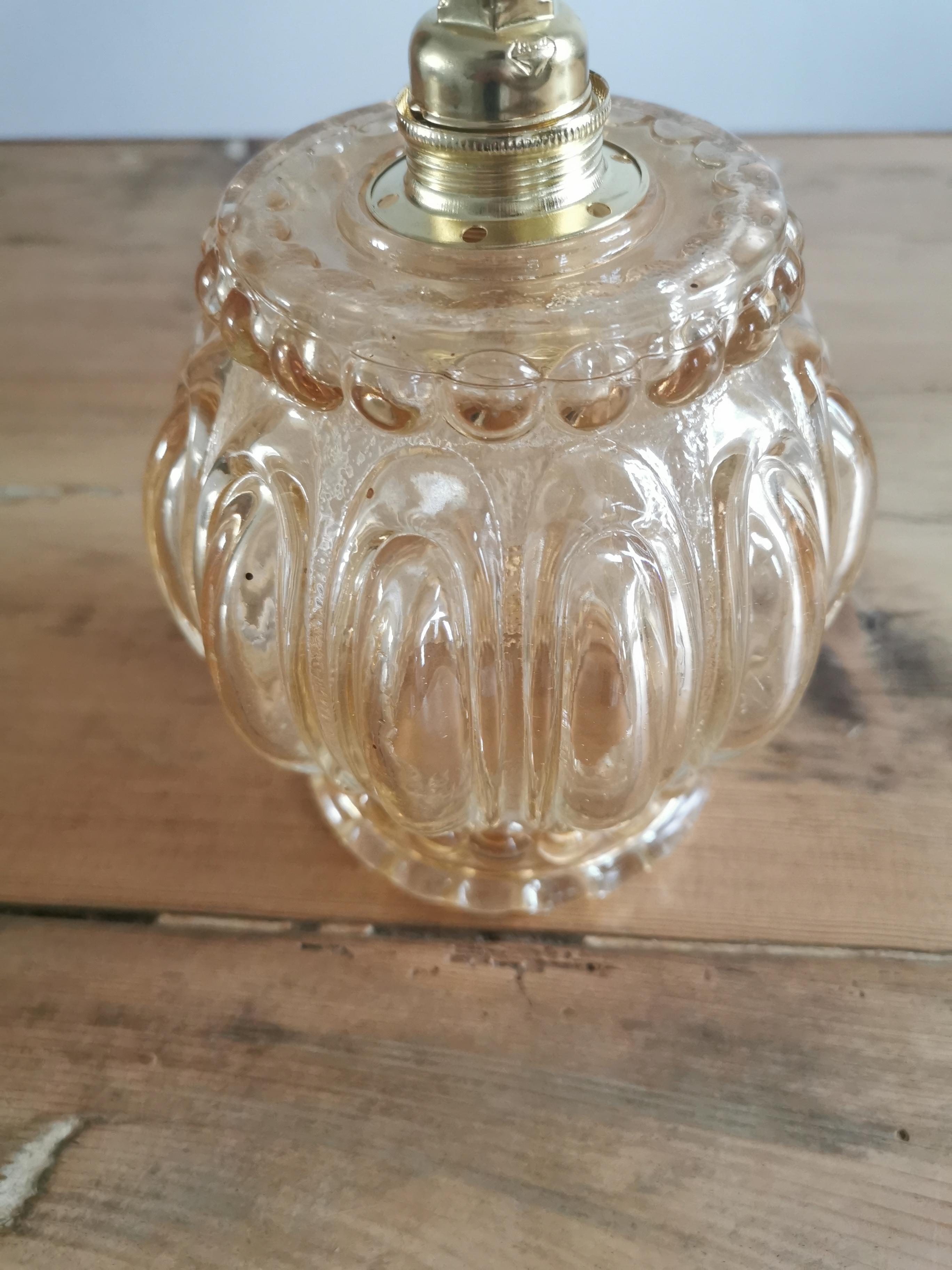 Vintage globe wall lamp in molded glass