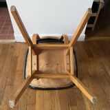 Chair with compass legs in solid wood