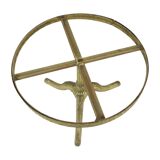 Table basse, d'appoint ronde en marbre et laiton