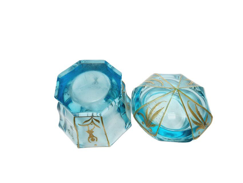 Biedermeier candy dish from Moser, Bohemia, 1890s