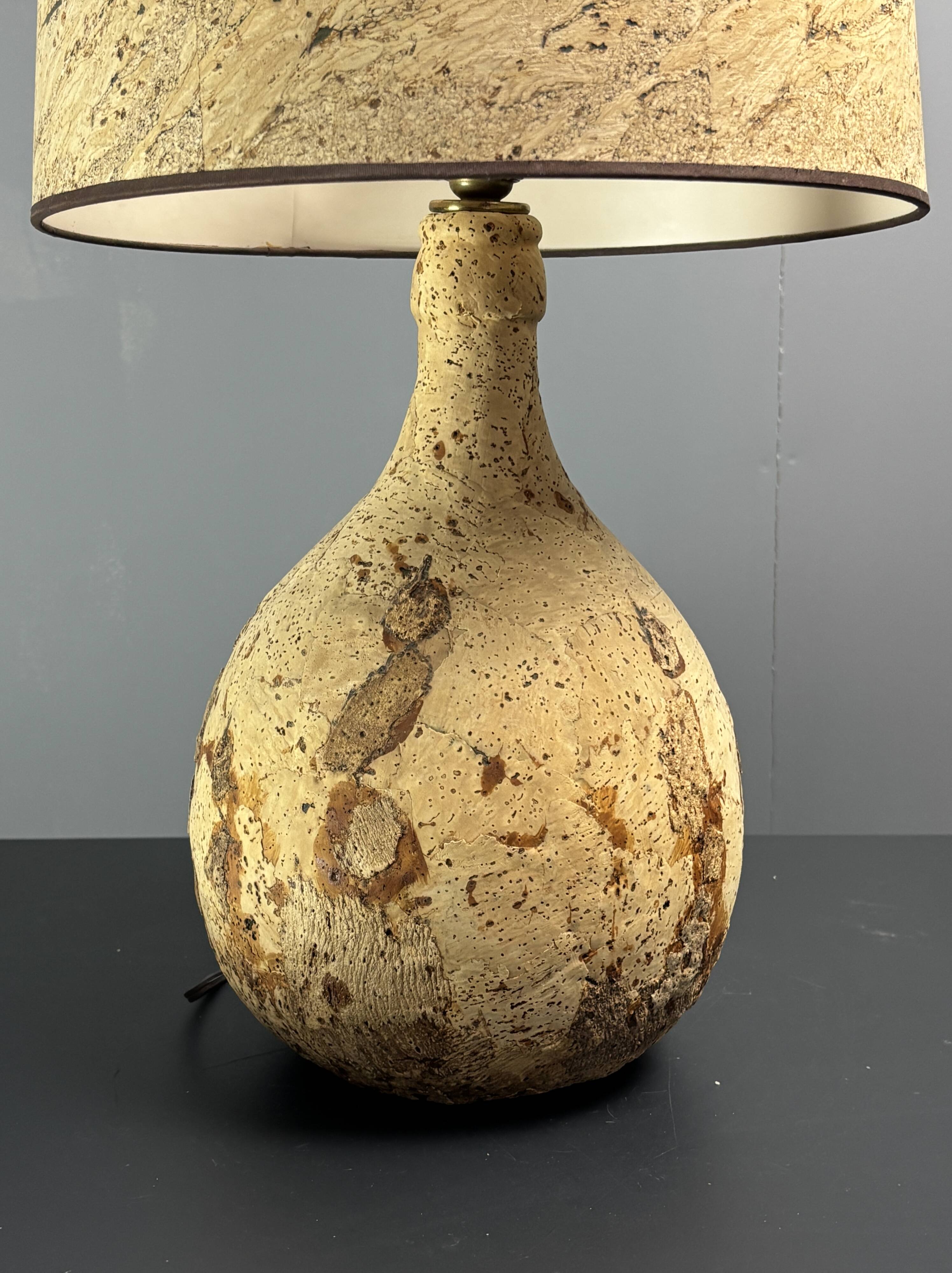 Lampe de table en liège des années 1960-1970, France