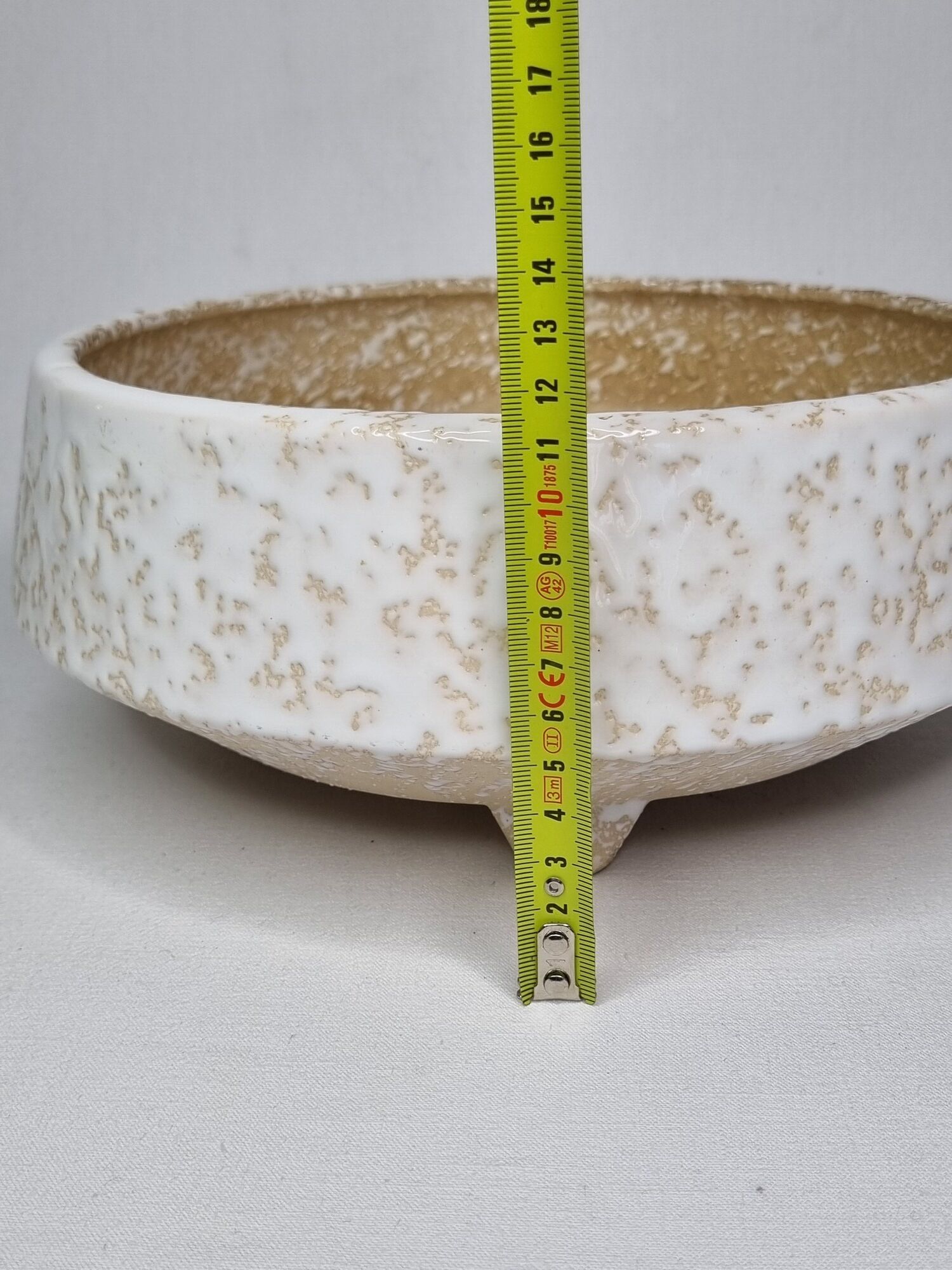 Jardinière vintage ronde tripode, Vetter, West Germany, 26 cm
