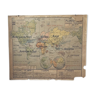 Carte Vidal planisphère mondiale