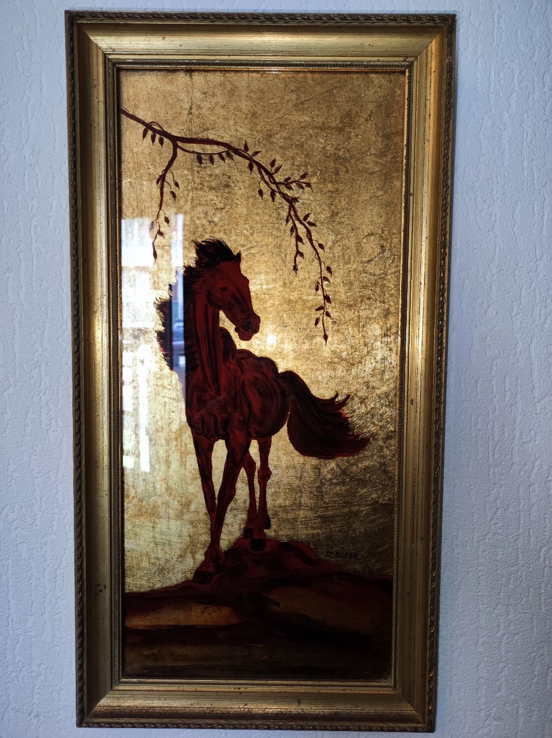 Gold leaf horse painting