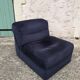 Driver / armchair and ottoman, in midnight blue velvet, 1970/1980