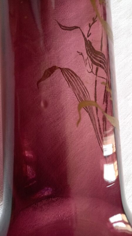 Old pink vase, Japanese art nouveau style