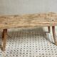 Banc de table d'abattage de table d'appoint antique en bois de hêtre et de châtaignier